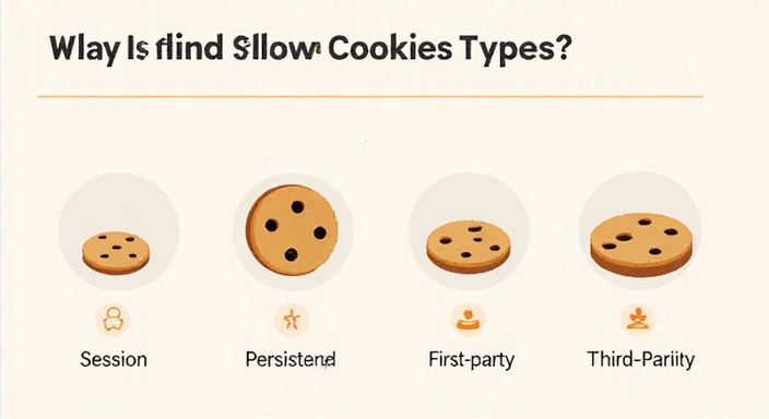 Diagramma che mostra i diversi tipi di cookie e le loro funzioni