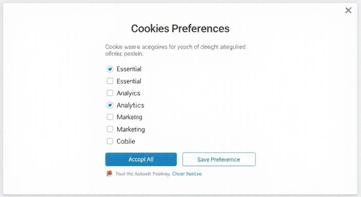 Illustrazione di un pannello di controllo per la gestione delle preferenze sui cookie